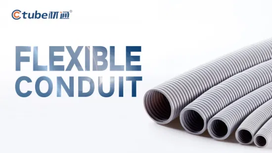 tuyau ondulé flexible électrique de PVC de câble métallique résistant à la compression gris de 25mm